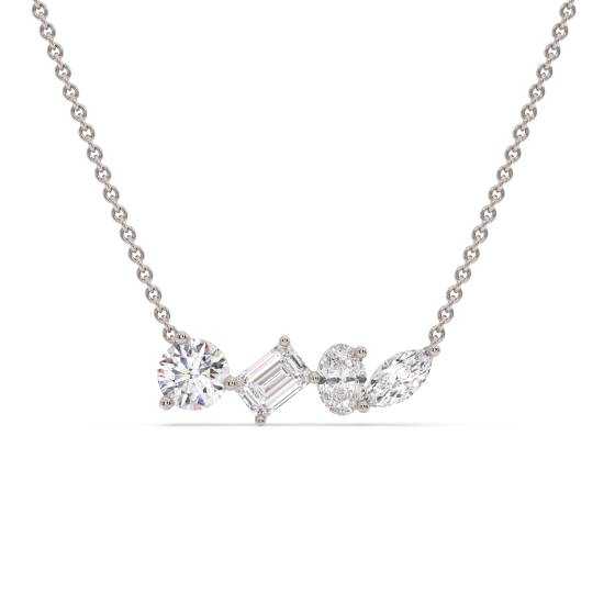 Mixed Diamond shape Smiler Necklace