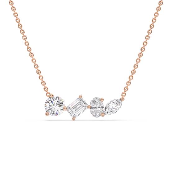 Mixed Diamond shape Smiler Necklace