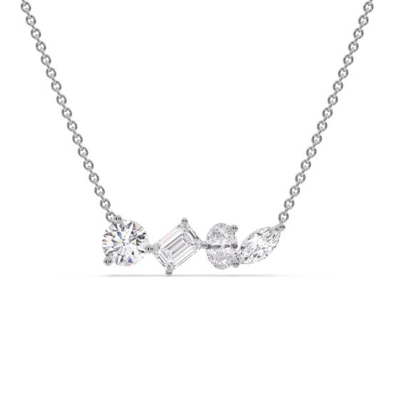 Mixed Diamond shape Smiler Necklace