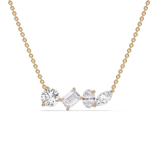 Mixed Diamond shape Smiler Necklace