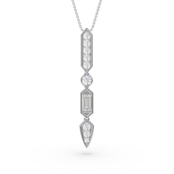 0.30ct Deco Diamond Drop Pendant and Chain