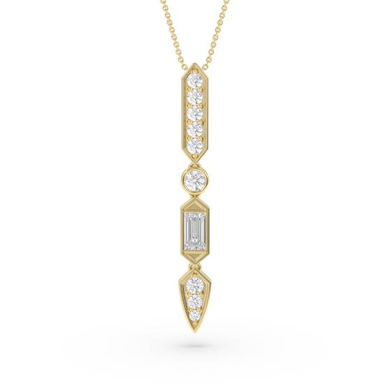 0.30ct Deco Diamond Drop Pendant and Chain