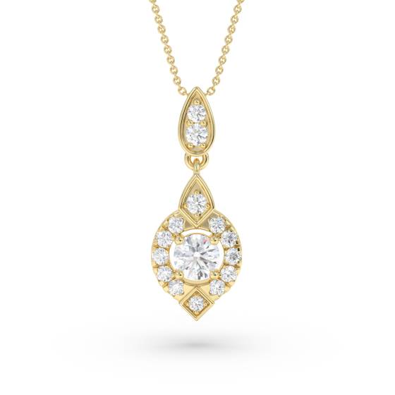 0.60ct Vintage Diamond Drop Pendant and Chain