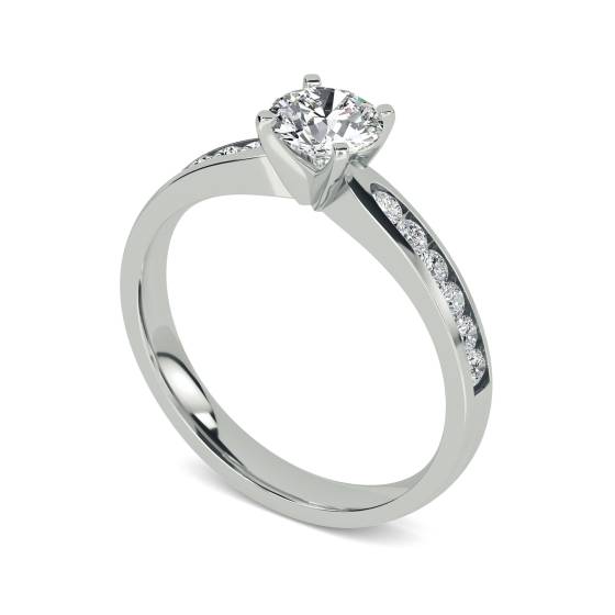 1.00ct I1/E Shoulder Set Natural Diamond Engagement Ring in Platinum