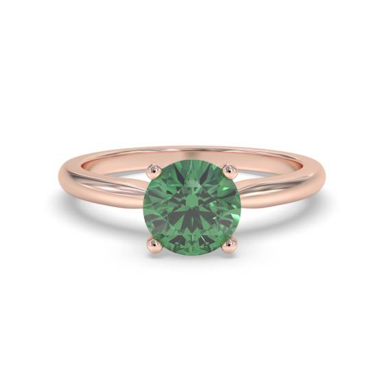 Classic Round Emerald Solitaire Ring