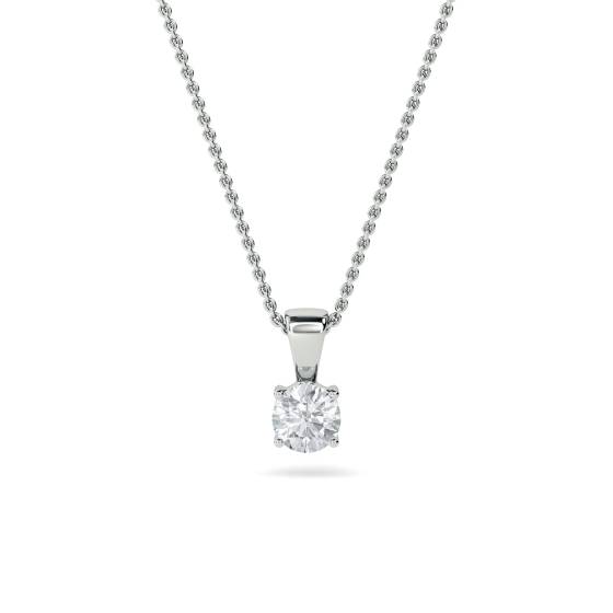 1.00ct I1/F Traditional Round Natural Diamond Solitaire Pendant