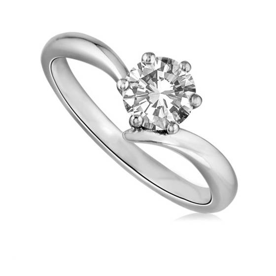 0.61ct I1/G Natural Round Diamond Engagement Ring in Platinum