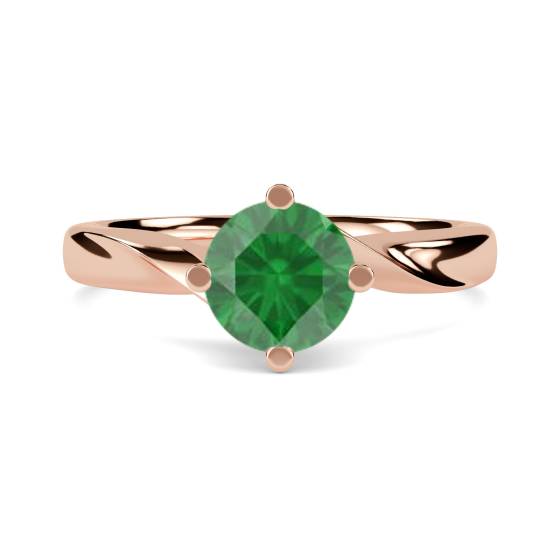 Classic Round Emerald Solitaire Ring