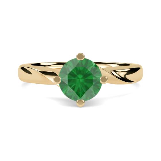 Classic Round Emerald Solitaire Ring