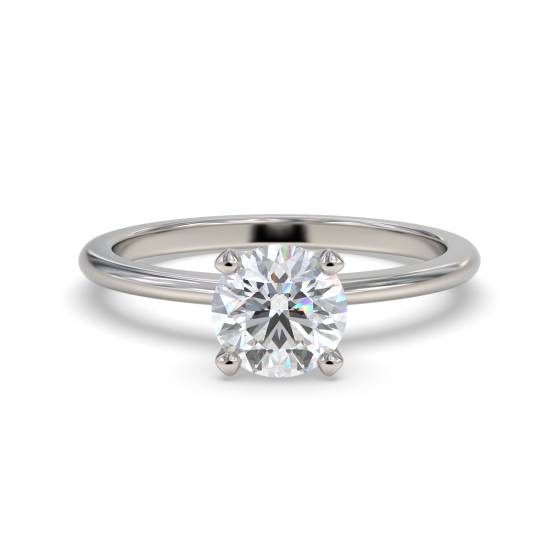 1.04ct I1/H Natural Round Diamond Solitaire Ring in Platinum