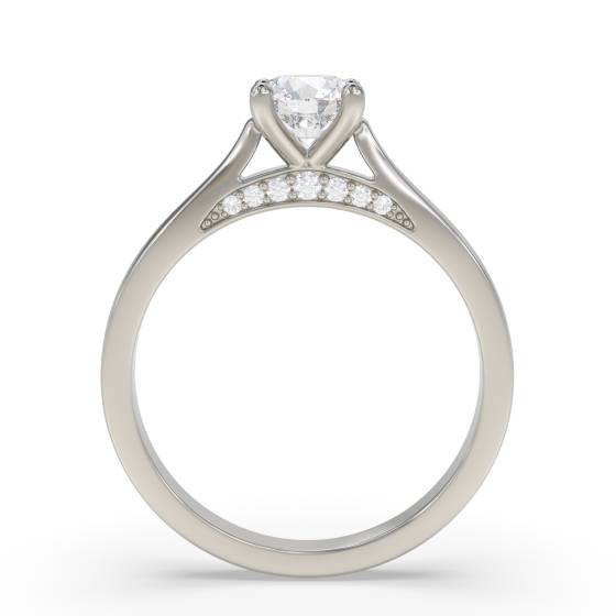 0.80ct SI1/F Elegant Natural Round Diamond Engagement Ring in Platinum