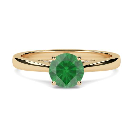 Classic Round Emerald Solitaire Ring