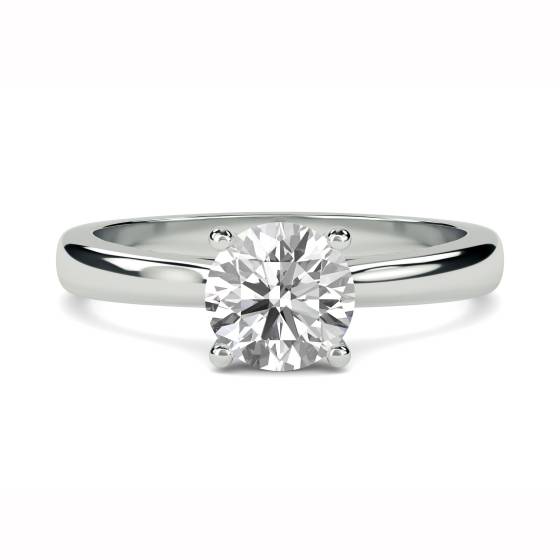 0.76ct SI2/G Elegant Natural Round Diamond Engagement Ring in 18k White Gold