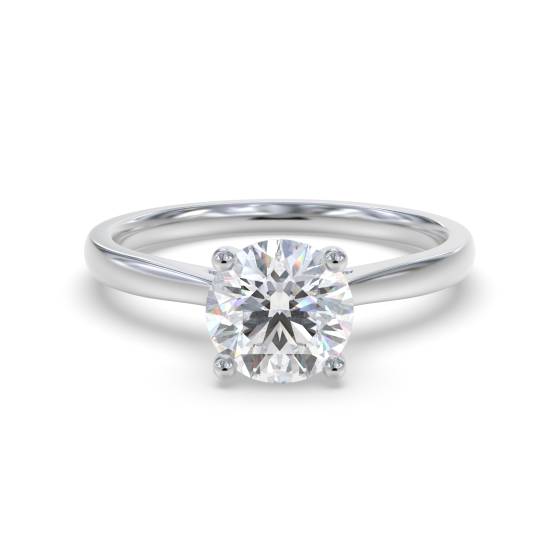 0.76ct SI2/G Elegant Natural Round Diamond Engagement Ring in 18k White Gold