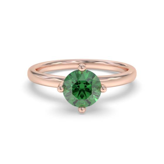 Classic Round Emerald Solitaire Ring