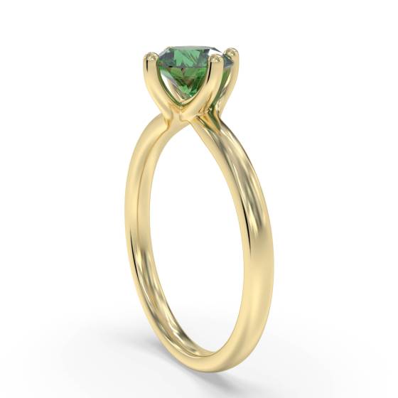 Classic Round Emerald Solitaire Ring