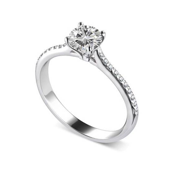 1.00ct I1/G Princess and Natural Round Diamond Engagement Ring in Platinum