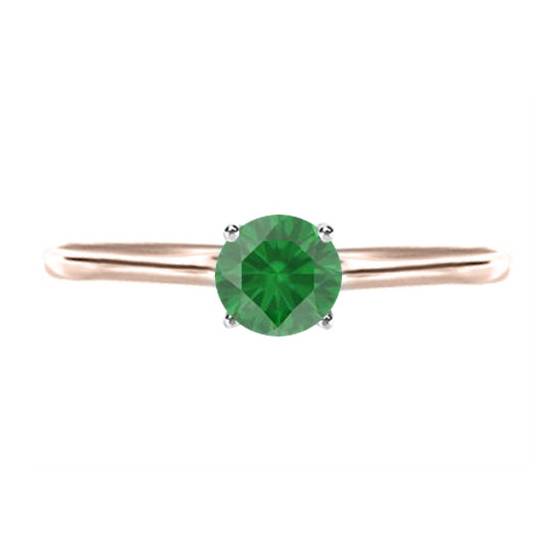 Classic Round Emerald Solitaire Ring