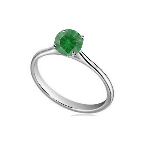 Classic Round Emerald Solitaire Ring
