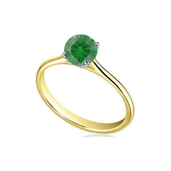 Classic Round Emerald Solitaire Ring