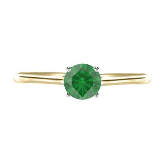 Classic Round Emerald Solitaire Ring