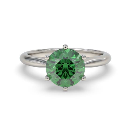 Classic Round Emerald Solitaire Ring