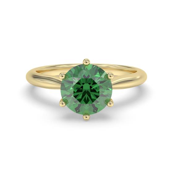 Classic Round Emerald Solitaire Ring