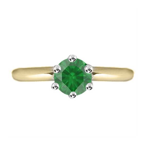Classic Round Emerald Solitaire Ring