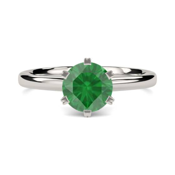 Classic Round Emerald Solitaire Ring