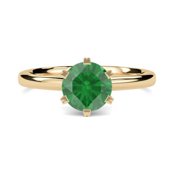 Classic Round Emerald Solitaire Ring