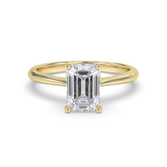 Emerald Diamond Solitaire Engagement Ring
