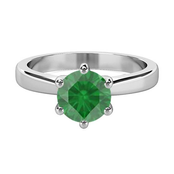 Classic Round Emerald Solitaire Ring