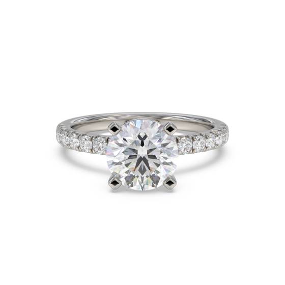 1.00ct SI2/E Natural Round Diamond Shoulder Set Ring in Platinum