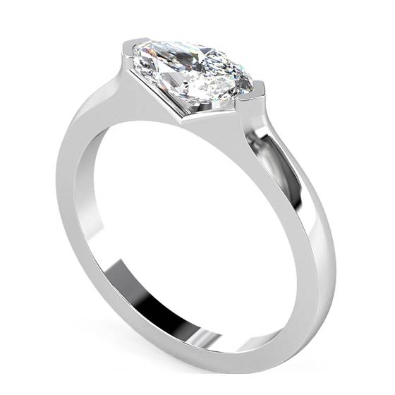 0.30ct VS2/G Natural Marquise Diamond Solitaire Ring in 18k White Gold