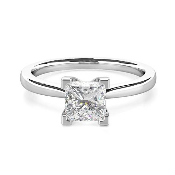 1.00ct SI2/E Natural Princess Diamond Engagement Ring in Platinum