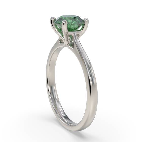 Classic Round Emerald Solitaire Ring
