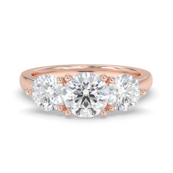 DHDOMR31016 Crossover Round Diamond Trilogy Ring