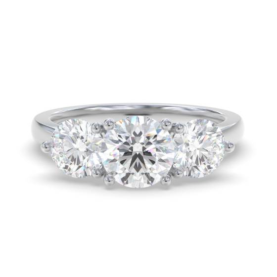 DHDOMR31016 Crossover Round Diamond Trilogy Ring