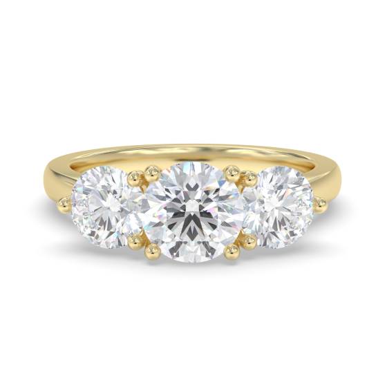 DHDOMR31016 Crossover Round Diamond Trilogy Ring
