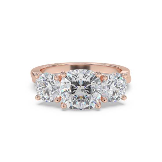 3 Stone Infinity Cushion Diamond Ring