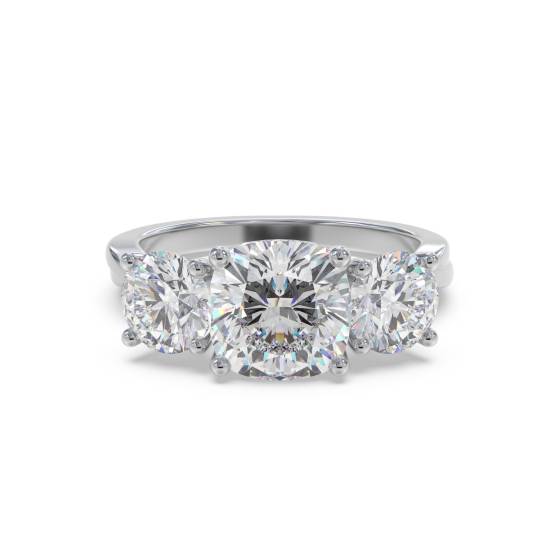 3 Stone Infinity Cushion Diamond Ring