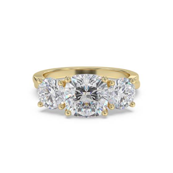 3 Stone Infinity Cushion Diamond Ring