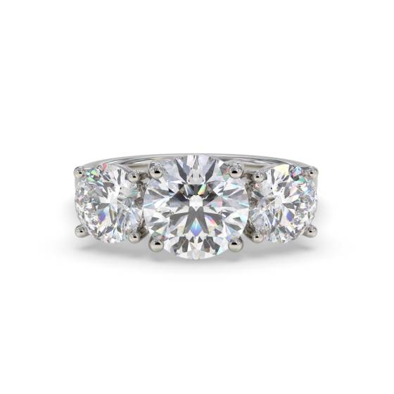 DHDOMR3145 Crossover Round Diamond Trilogy Ring
