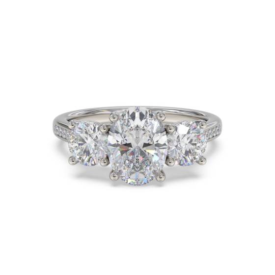 Classic Oval Diamond Trilogy Ring