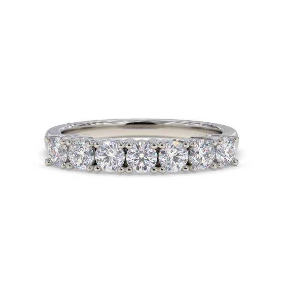 DHDOMR71020 7 Stone Round Diamond Half Eternity Ring