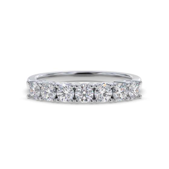 DHDOMR71020 7 Stone Round Diamond Half Eternity Ring