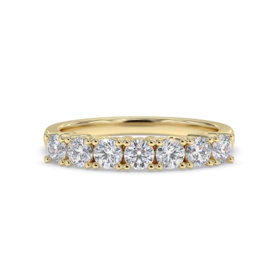 DHDOMR71020 7 Stone Round Diamond Half Eternity Ring