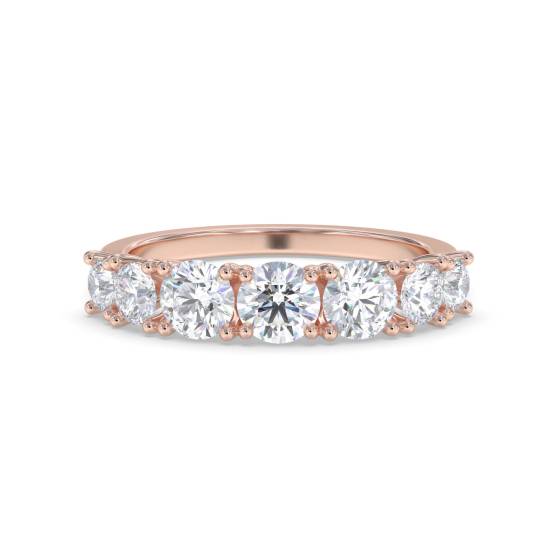 DHDOMR72000 7 Stone Round Diamond Half Eternity Ring