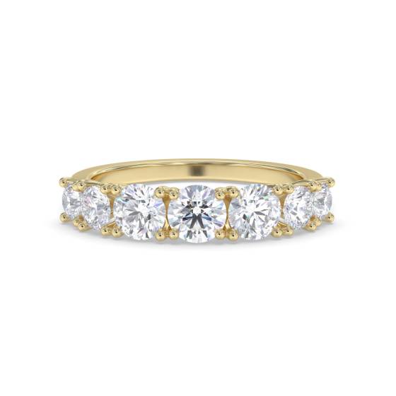 DHDOMR72000 7 Stone Round Diamond Half Eternity Ring