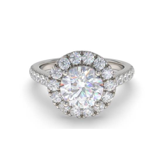 1.25ct I1/H Natural Round Diamond Halo Ring in Platinum